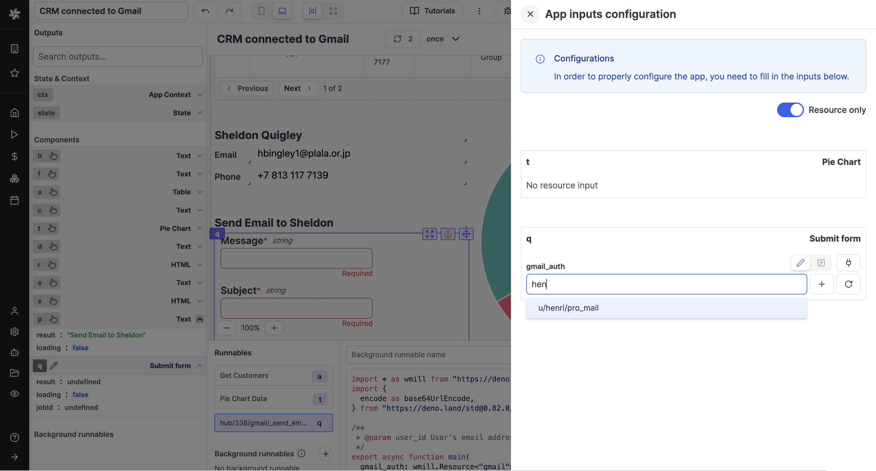 App Inputs Configuration