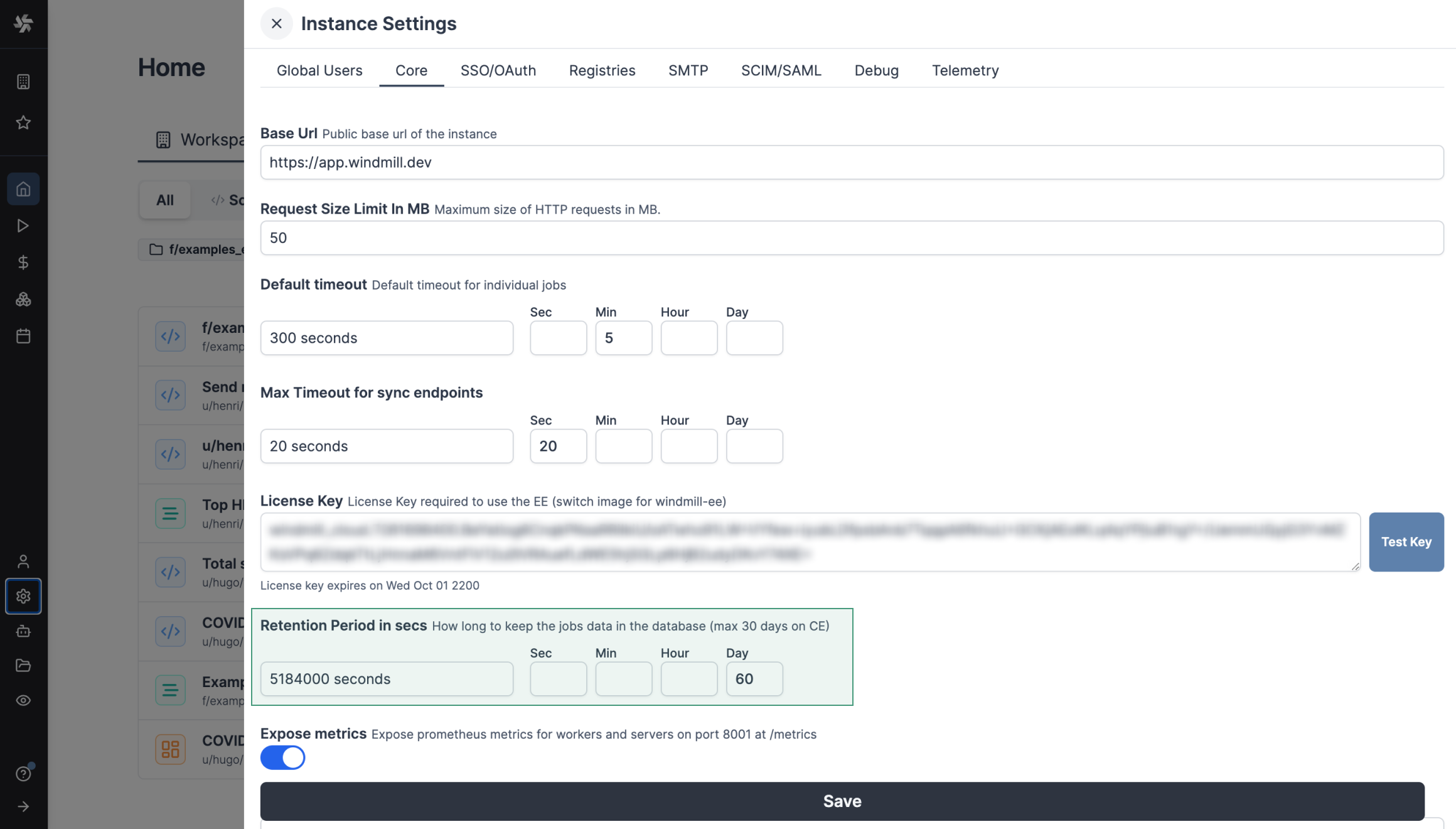 Set Retention Period